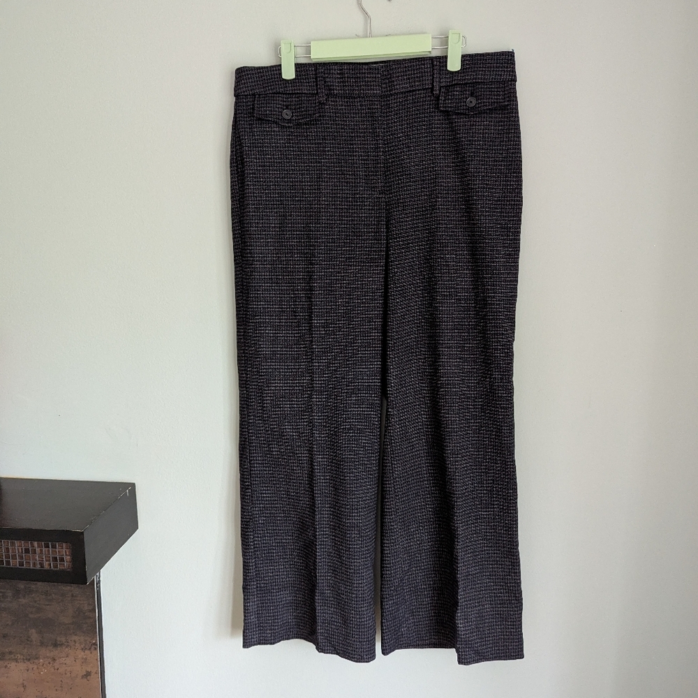 LOFT Black‎ and Gray Textured Trousers